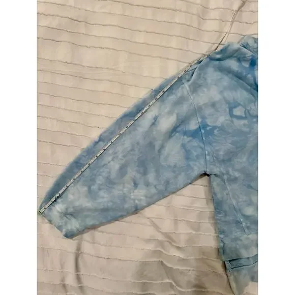 Lulus Ice Wash Tie Dye Crewneck Sweatshirt Blue Women’s Large Cloudcore Coastal - Picture 11 of 14